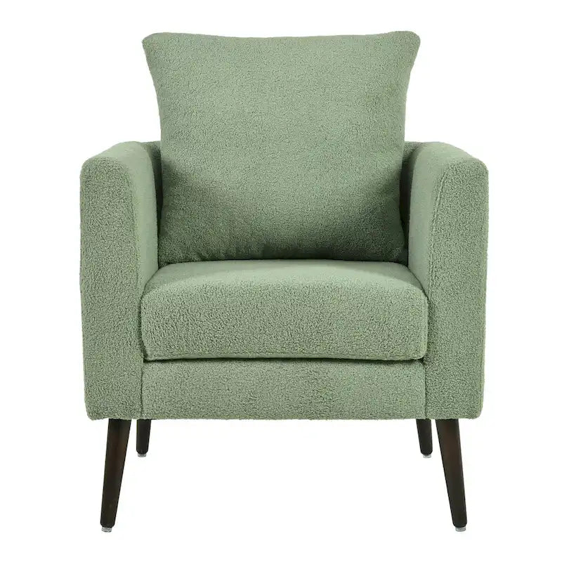 Green 26.77 Upholstered Arm Chair with Solid Wood Legs