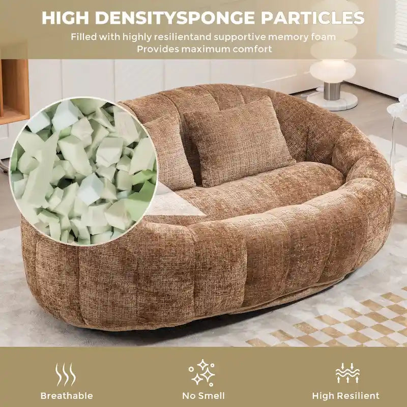 Coffee Modern 59 Chenille Loveseat Chaise Lounge Chair