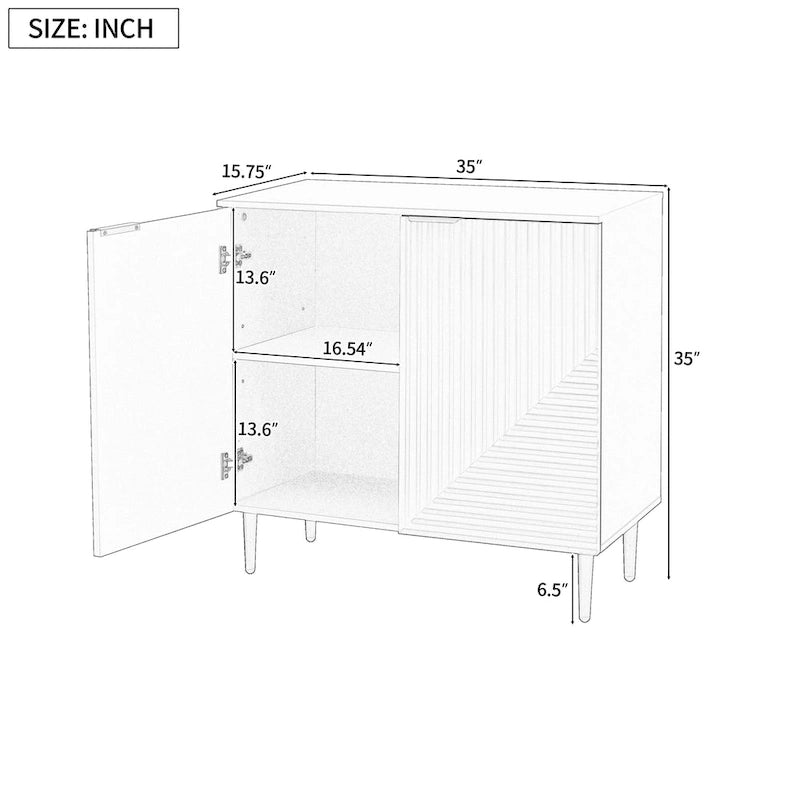 Modern Minimalist Side Cabinet with Adjustable Shelves for Stylish and Versatile Storage