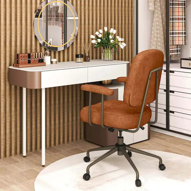 Office Chair Leathaire Upholstered Task Chair with - See Details