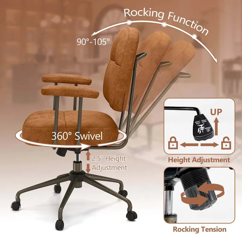 Office Chair Leathaire Upholstered Task Chair with - See Details