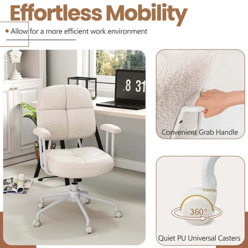 Office Chair Leathaire Upholstered Task Chair with - See Details
