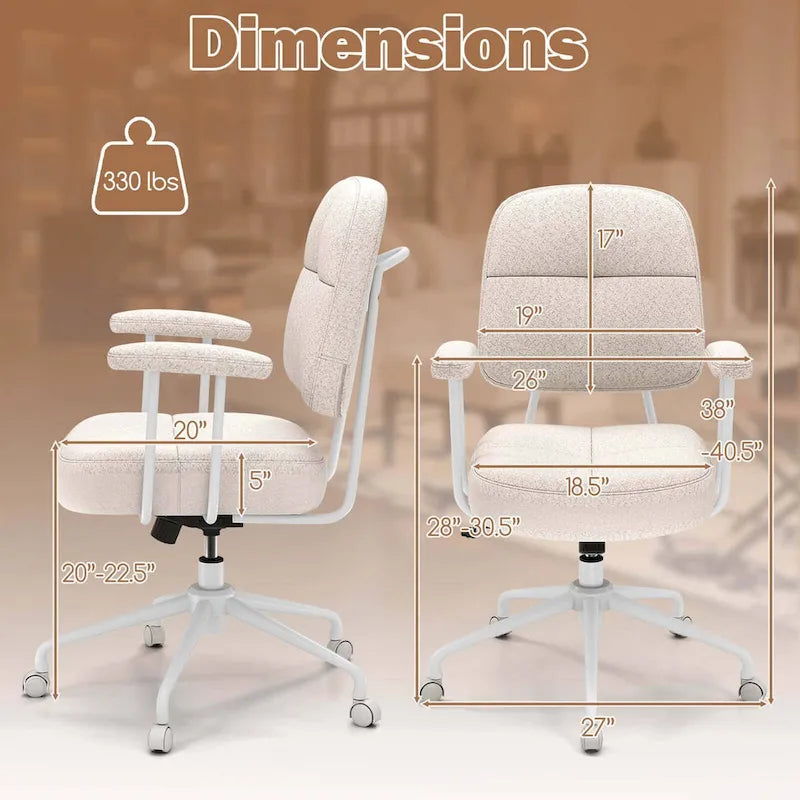 Office Chair Leathaire Upholstered Task Chair with - See Details