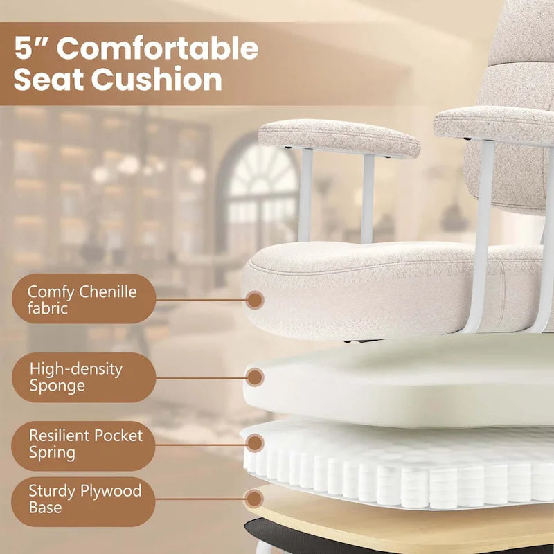 Office Chair Leathaire Upholstered Task Chair with - See Details