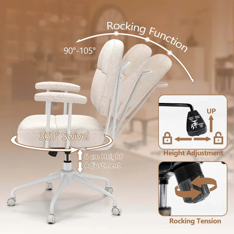 Office Chair Leathaire Upholstered Task Chair with - See Details