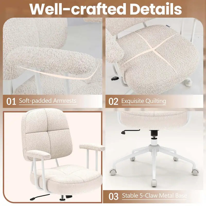 Office Chair Leathaire Upholstered Task Chair with - See Details