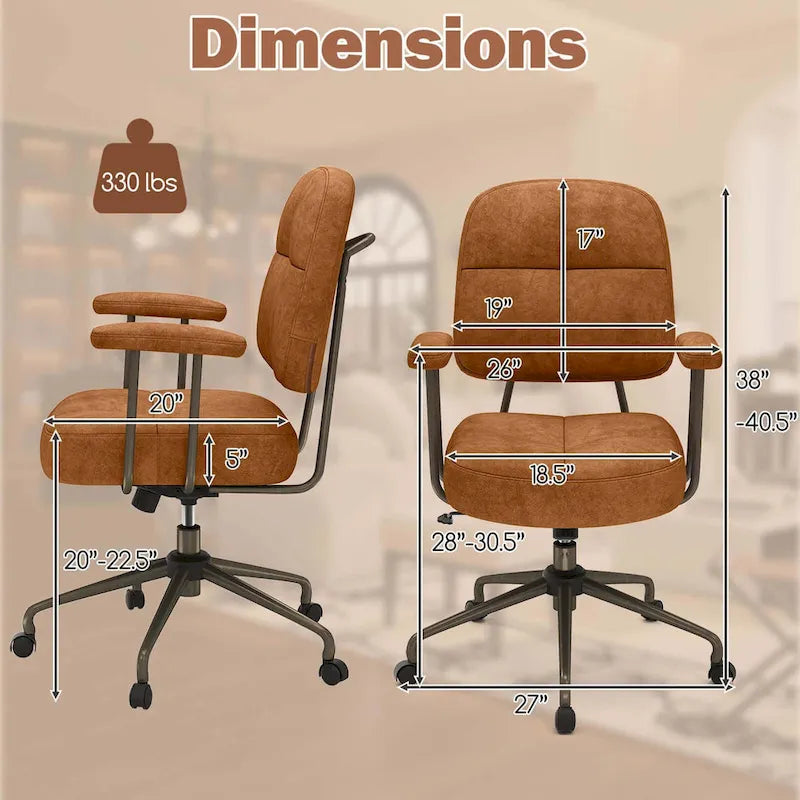Office Chair Leathaire Upholstered Task Chair with - See Details