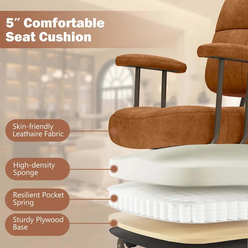 Office Chair Leathaire Upholstered Task Chair with - See Details