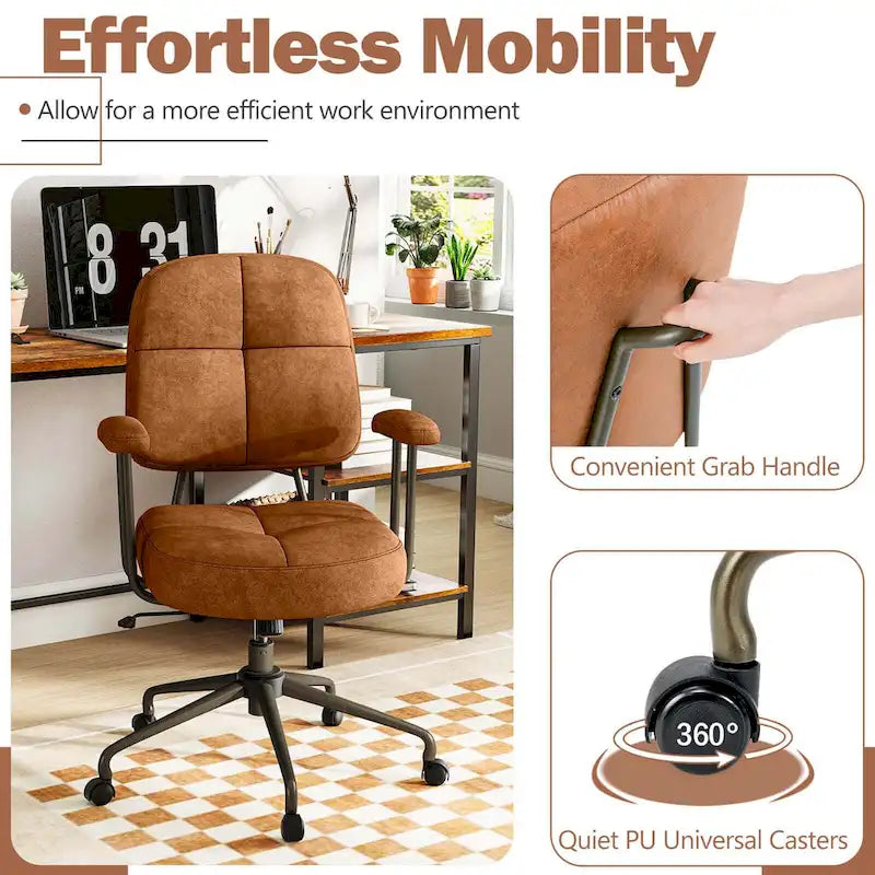 Office Chair Leathaire Upholstered Task Chair with - See Details