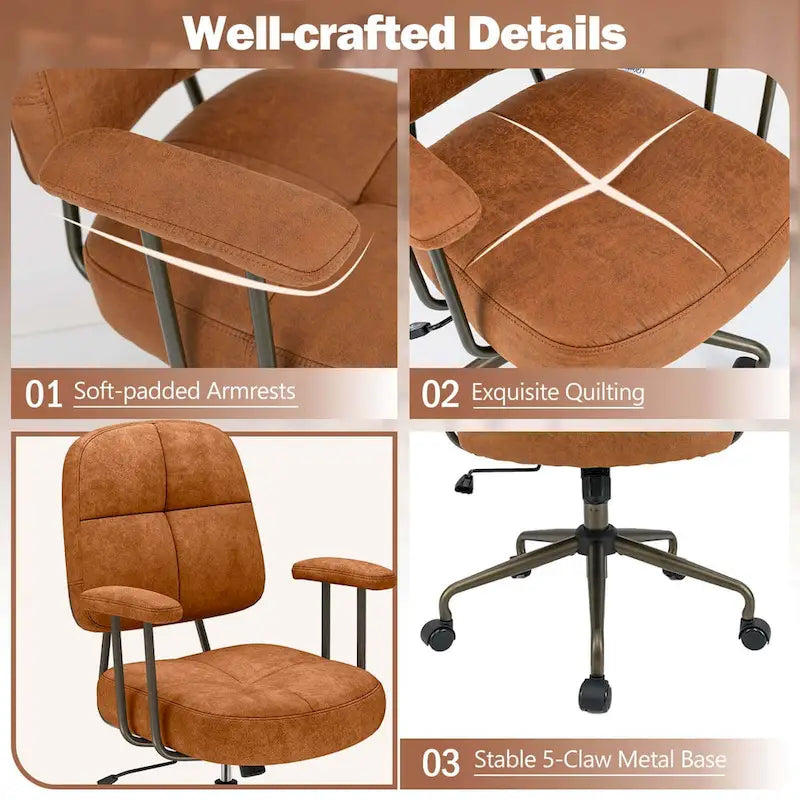 Office Chair Leathaire Upholstered Task Chair with - See Details