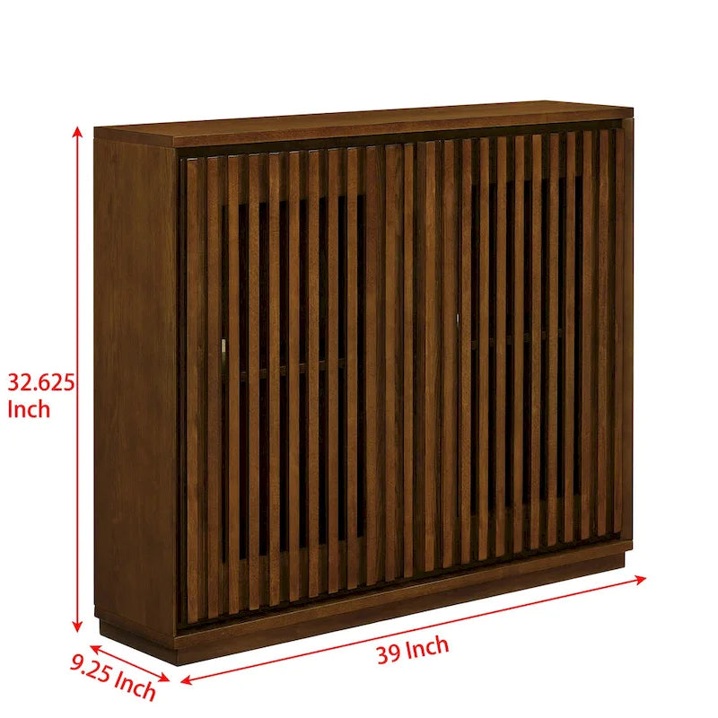 Modern Fluted Hollowed Out Sideboard Cabinet with 2 Outlet Holes, Buffet Cabinet with Storage, Storage Cabinet for Living Room