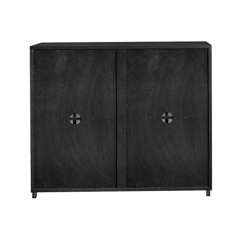 Modern Fluted Hollowed Out Sideboard Cabinet with 2 Outlet Holes, Buffet Cabinet with Storage, Storage Cabinet for Living Room