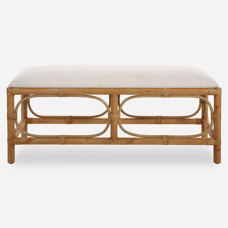 Rattan Wrapped Rectangular Bench - 48