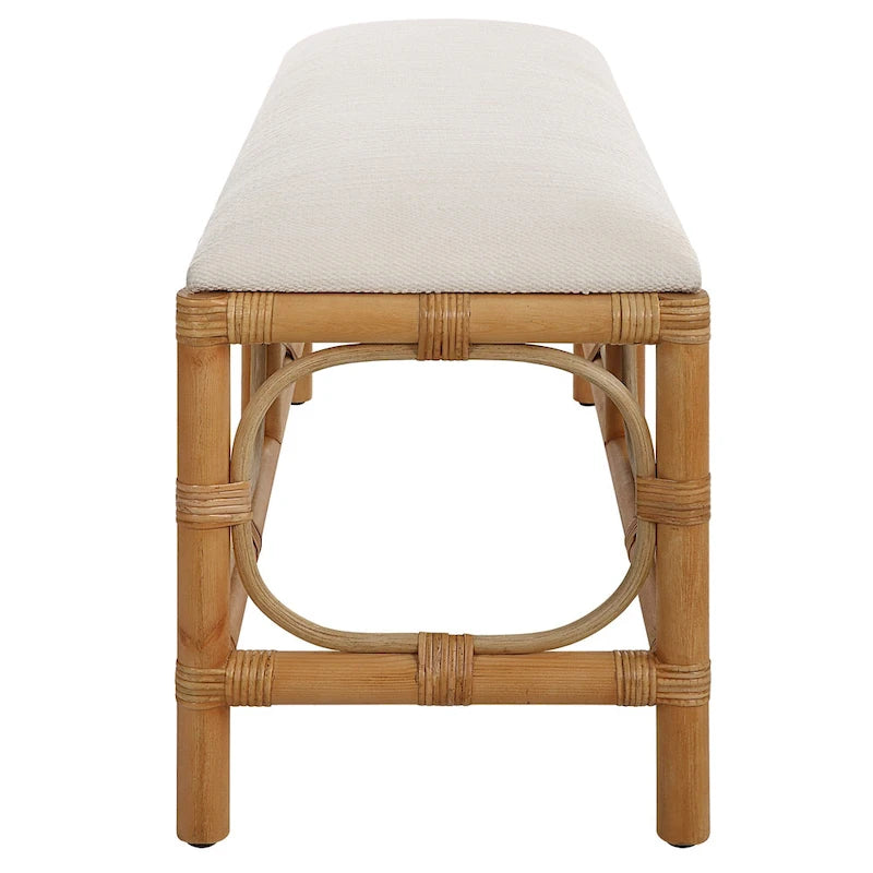Rattan Wrapped Rectangular Bench - 48