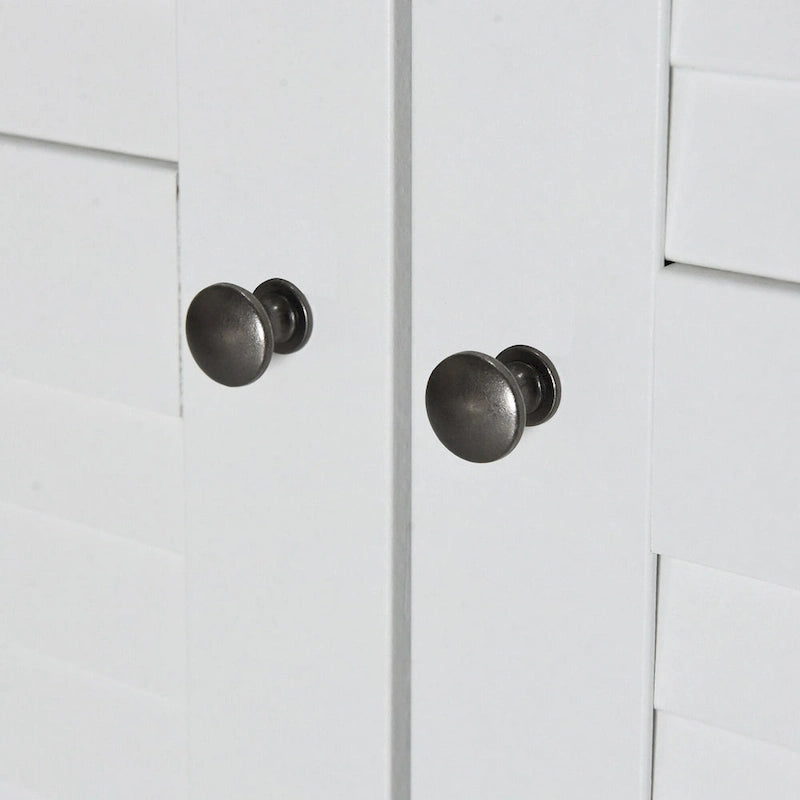 47.2 Modern Armoire with 3 Shutter Doors, 2 Drawers and 4 Storage Shelves