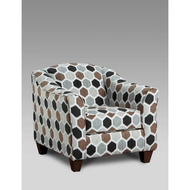 Contemporary Fabric Pillowback Accent Chair