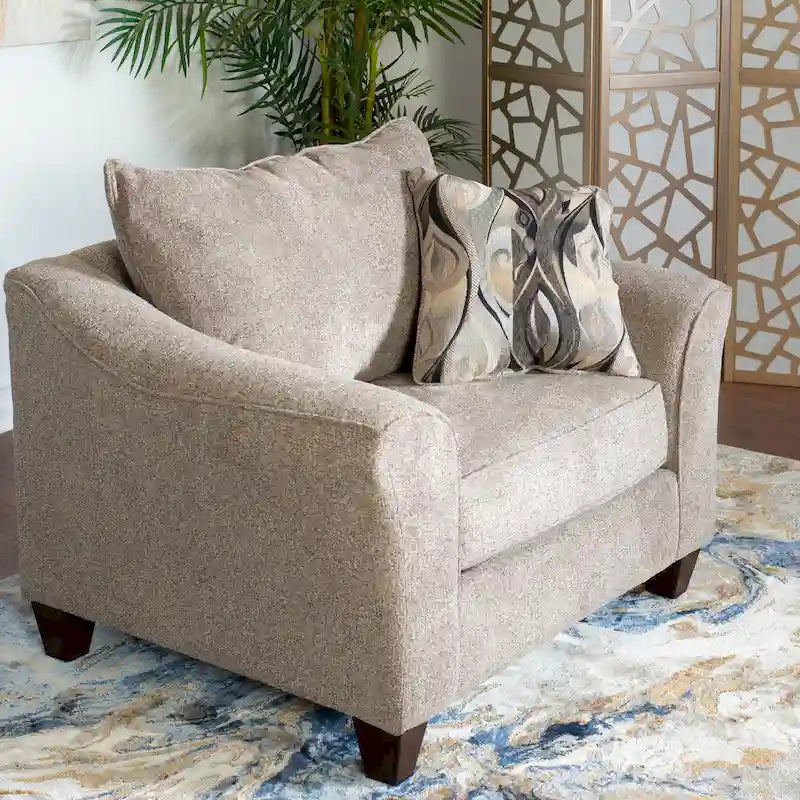 Contemporary Fabric Pillowback Accent Chair