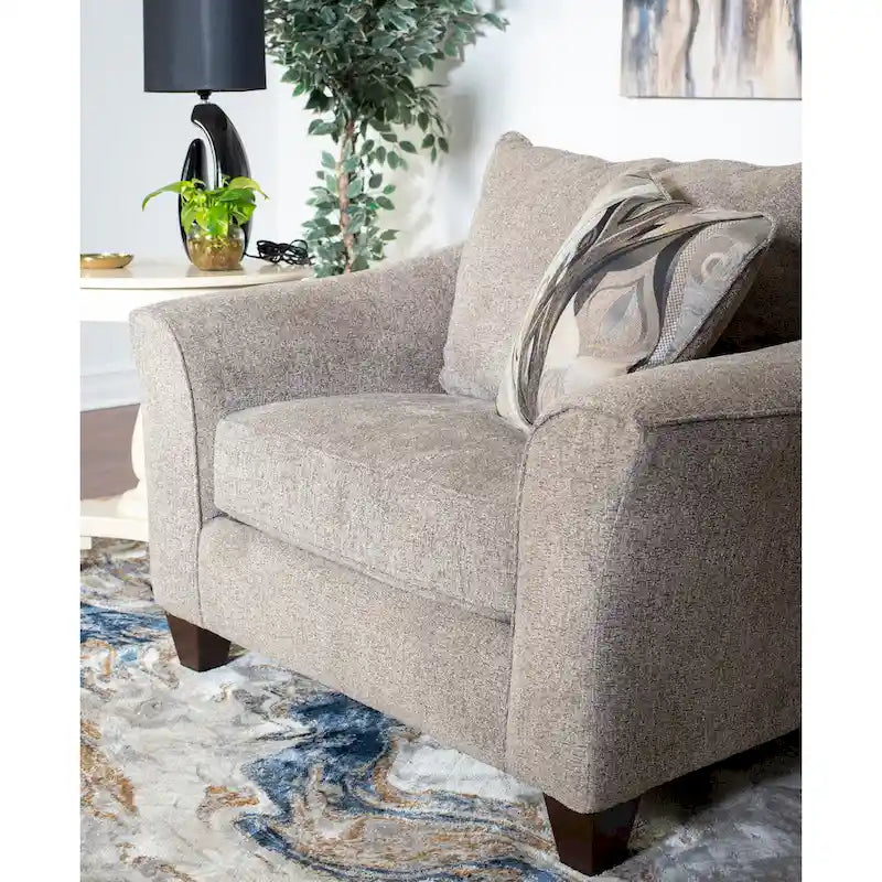 Contemporary Fabric Pillowback Accent Chair