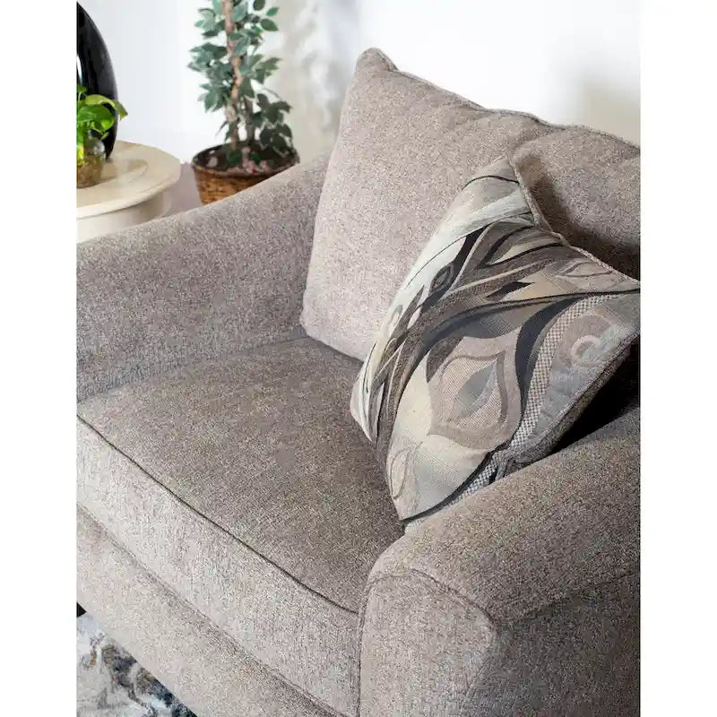 Contemporary Fabric Pillowback Accent Chair