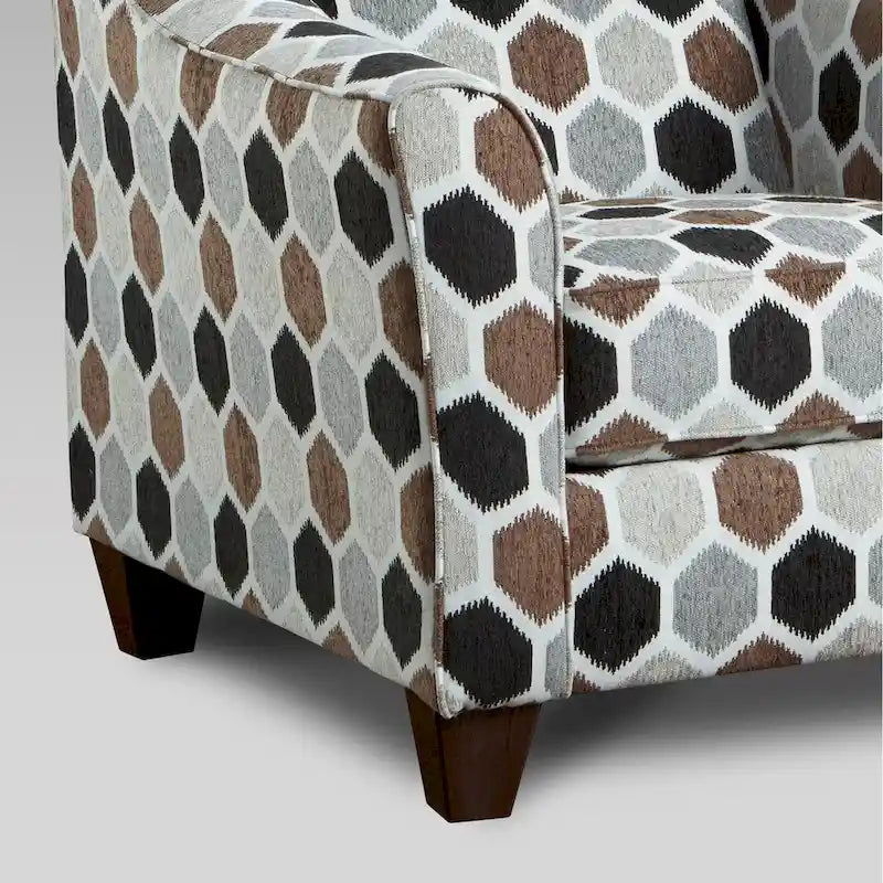 Contemporary Fabric Pillowback Accent Chair