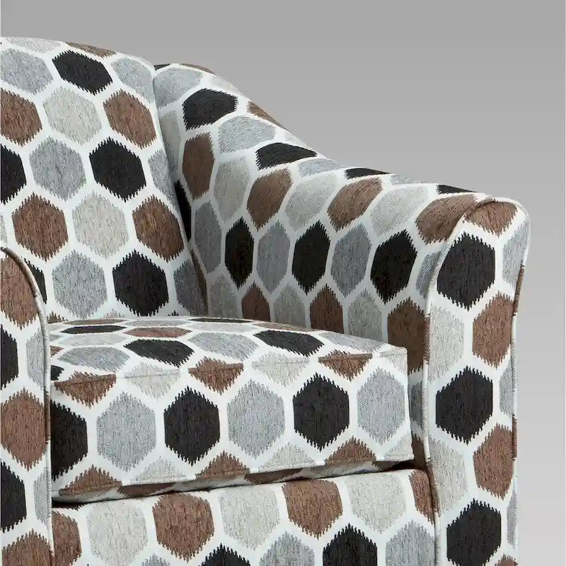 Contemporary Fabric Pillowback Accent Chair