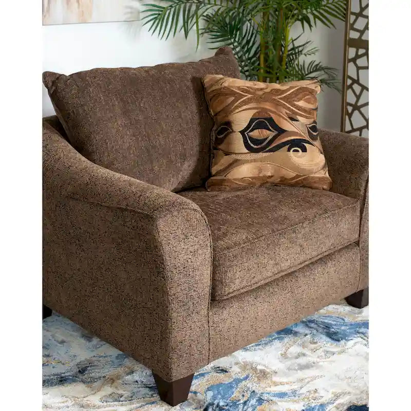 Contemporary Fabric Pillowback Accent Chair