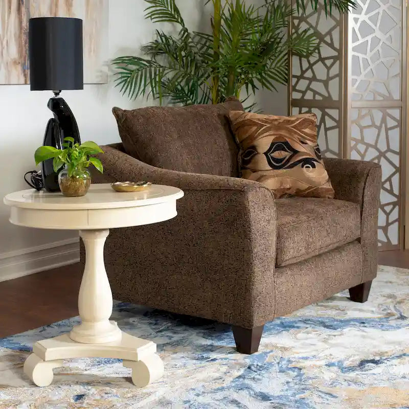 Contemporary Fabric Pillowback Accent Chair