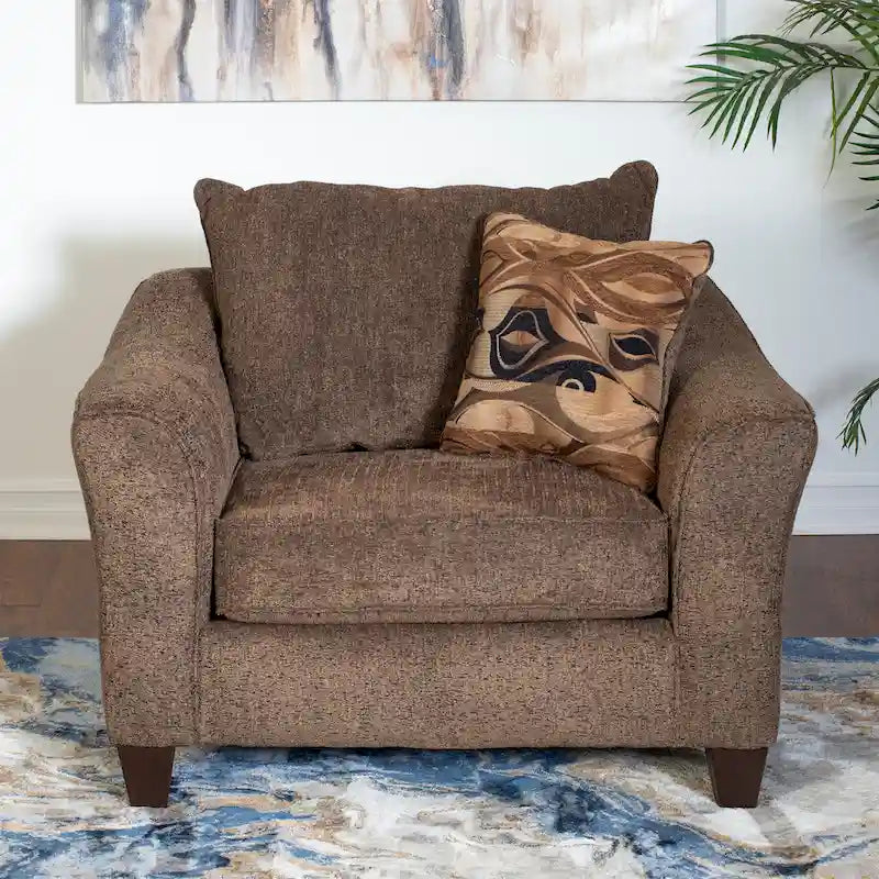 Contemporary Fabric Pillowback Accent Chair