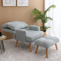Fabric Armchair Accent Chair with Ottoman Set