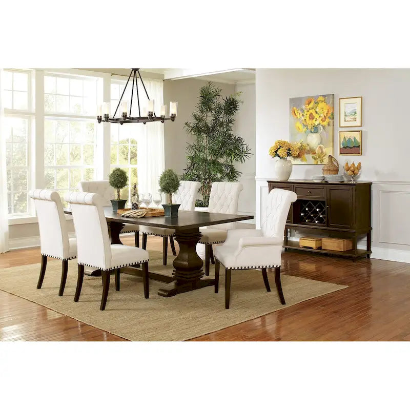 Rectangular Wood Dining Table in Rustic Espresinso