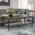 45 Wide Rectangular Coffee Table with Mirror Shelf