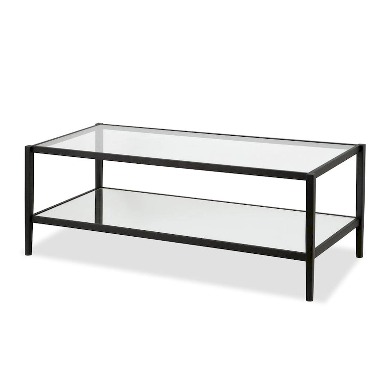 45 Wide Rectangular Coffee Table with Mirror Shelf