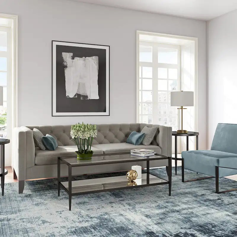 45 Wide Rectangular Coffee Table with Mirror Shelf