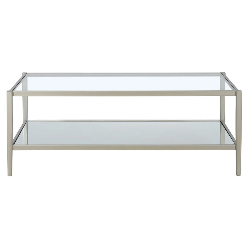 45 Wide Rectangular Coffee Table with Mirror Shelf