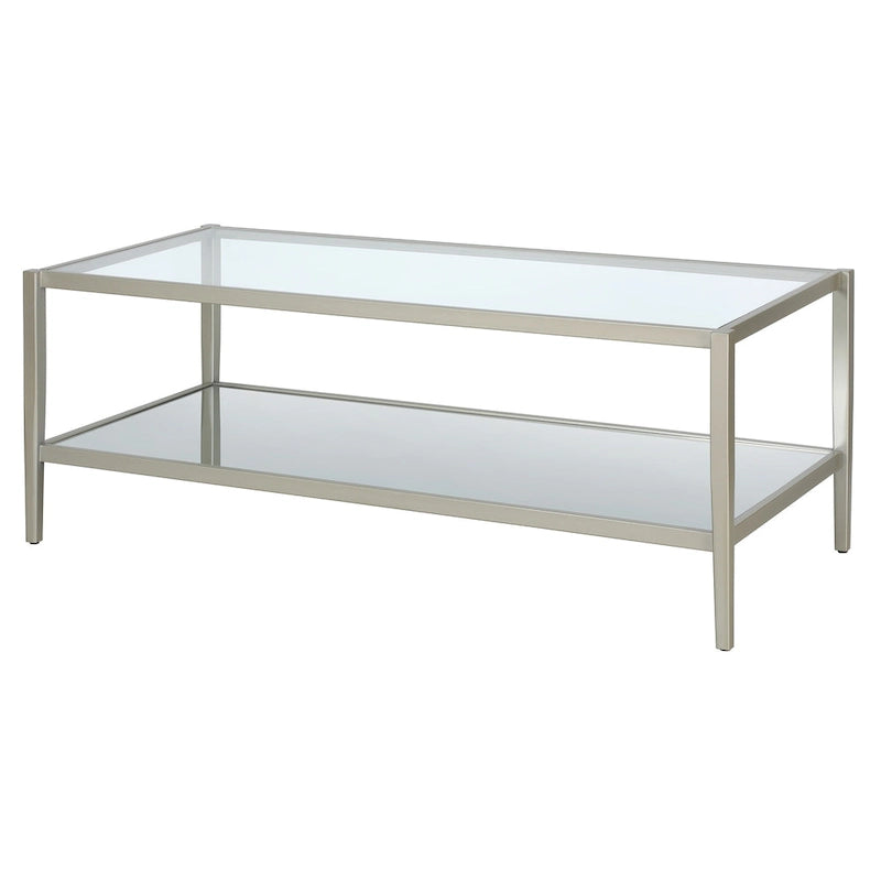 45 Wide Rectangular Coffee Table with Mirror Shelf