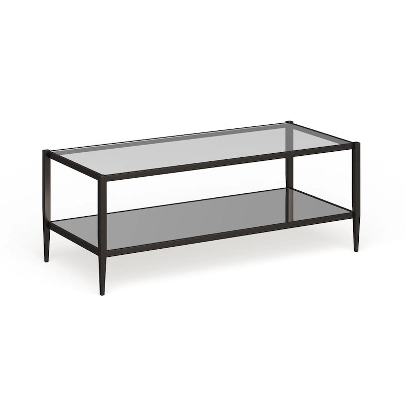 45 Wide Rectangular Coffee Table with Mirror Shelf