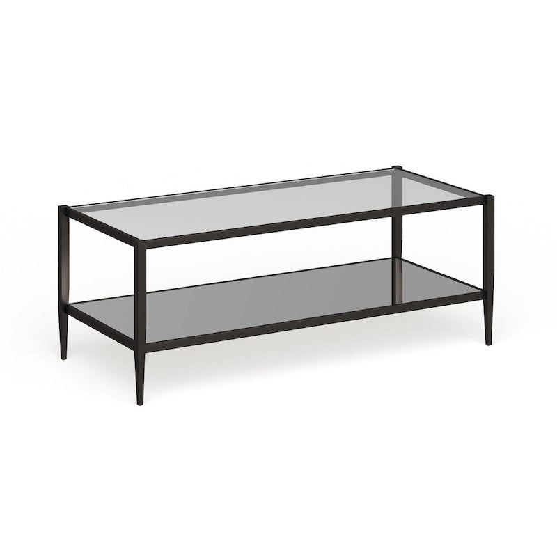 45 Wide Rectangular Coffee Table with Mirror Shelf