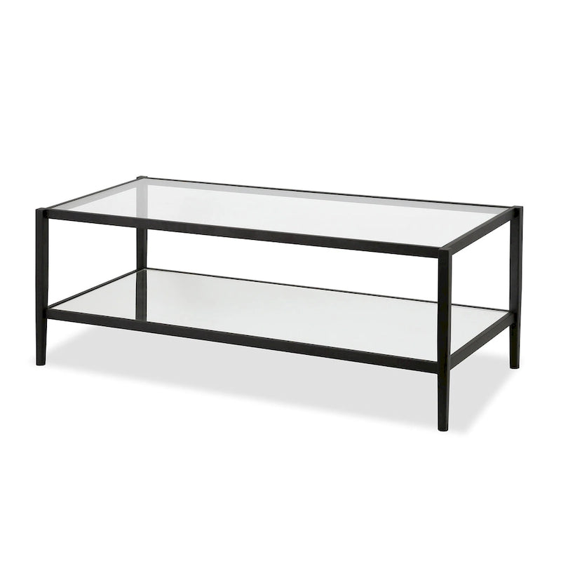 45 Wide Rectangular Coffee Table with Mirror Shelf