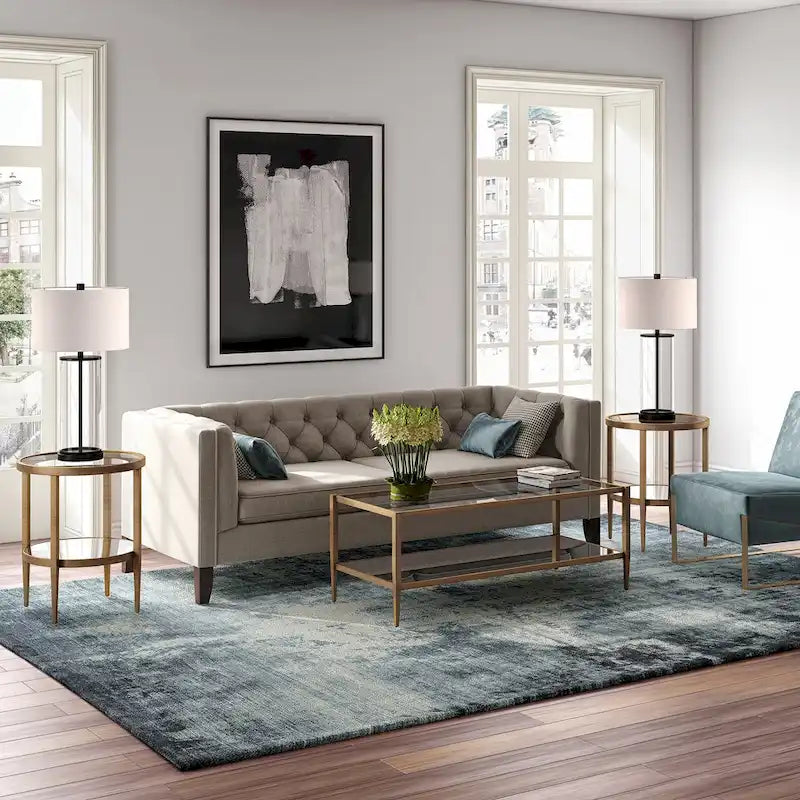 45 Wide Rectangular Coffee Table with Mirror Shelf