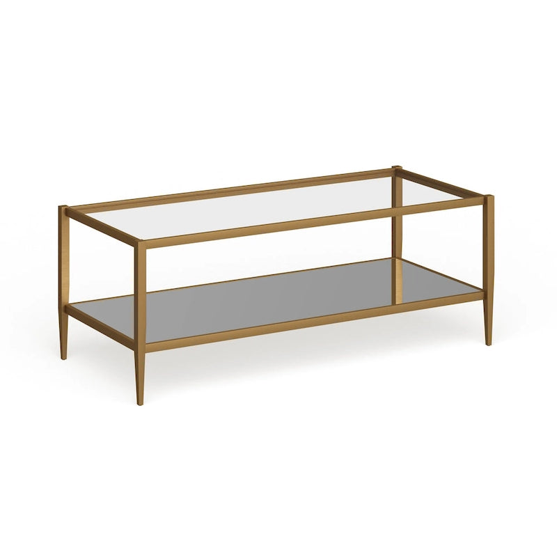 45 Wide Rectangular Coffee Table with Mirror Shelf