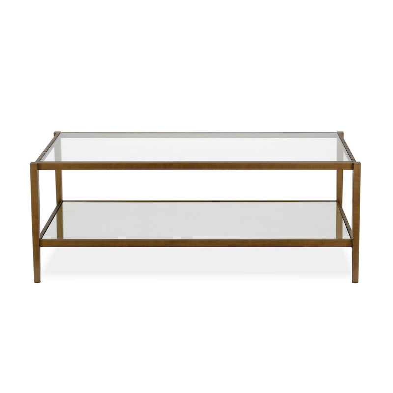 45 Wide Rectangular Coffee Table with Mirror Shelf