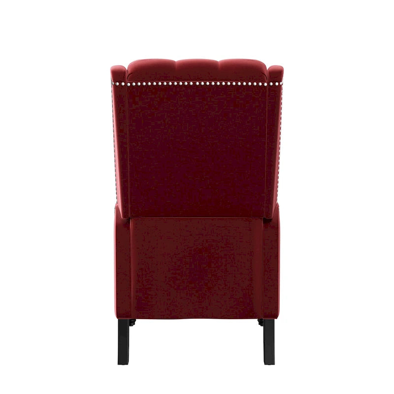 Velvet Wingback Push Back Recliner Chair