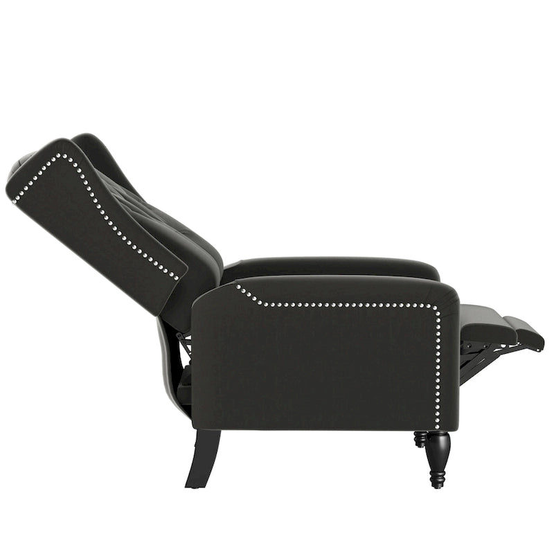 Velvet Wingback Push Back Recliner Chair