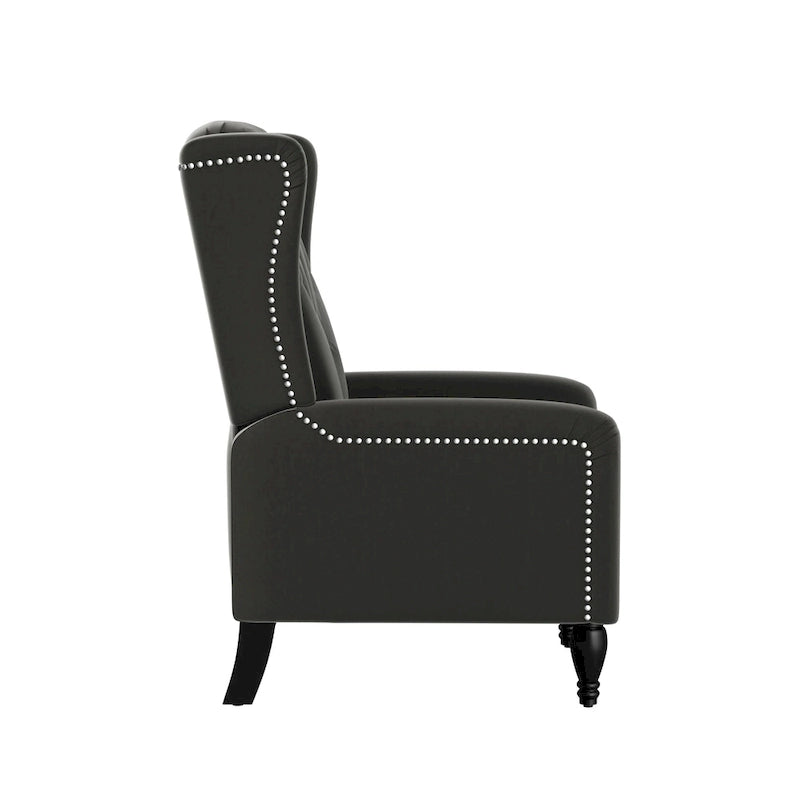 Velvet Wingback Push Back Recliner Chair