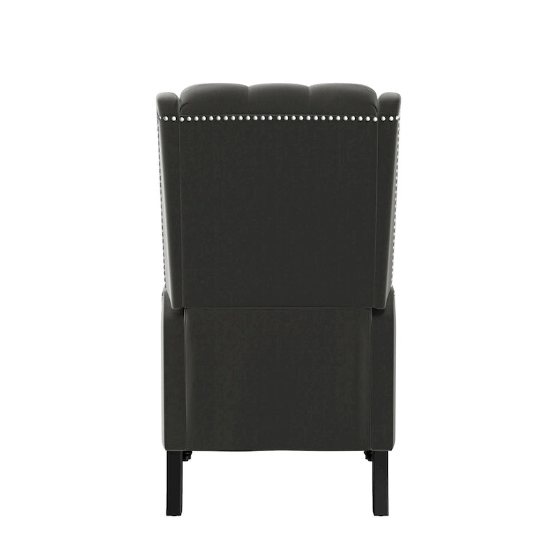 Velvet Wingback Push Back Recliner Chair
