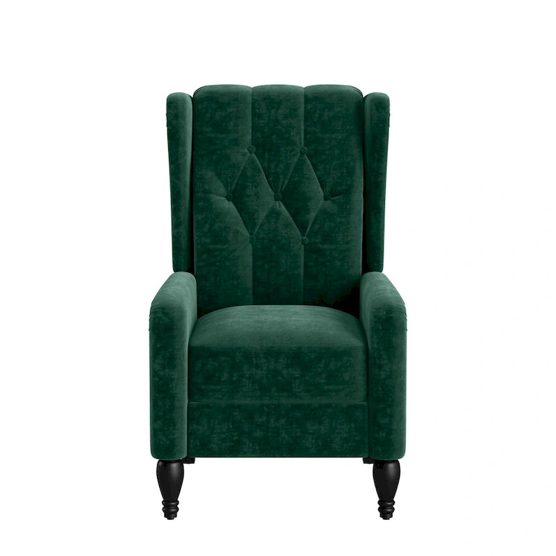 Velvet Wingback Push Back Recliner Chair