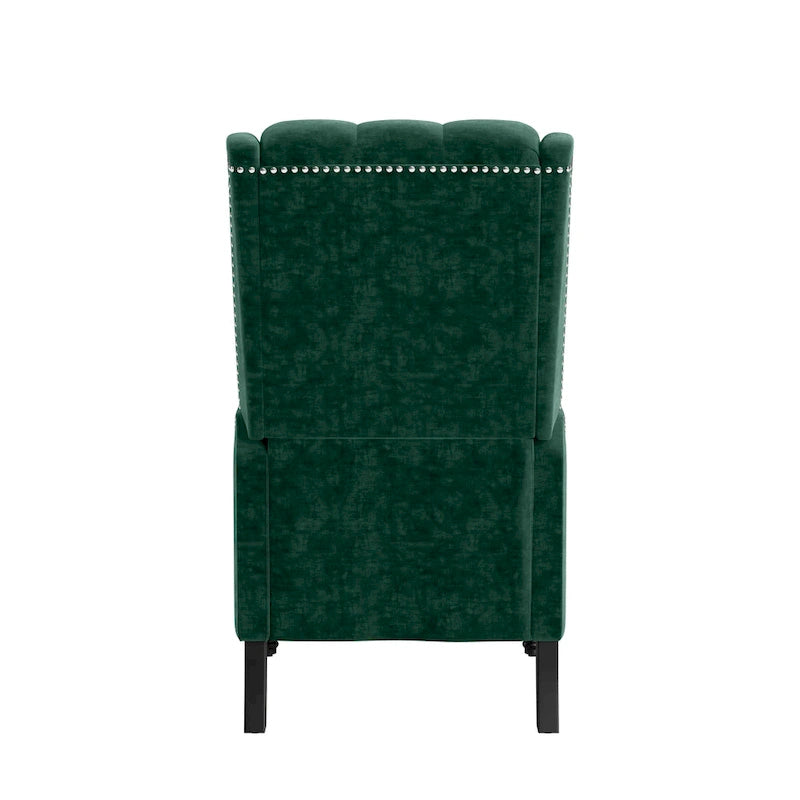 Velvet Wingback Push Back Recliner Chair