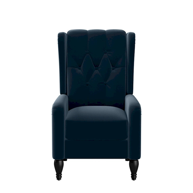 Velvet Wingback Push Back Recliner Chair