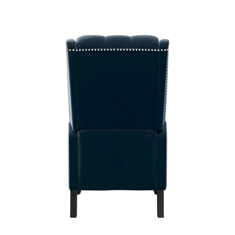 Velvet Wingback Push Back Recliner Chair