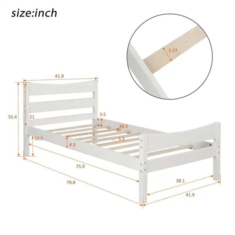 Wood Platform Bed with Headboard